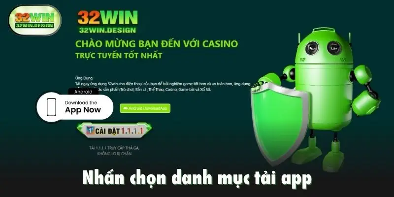 Nhấn chọn danh mục tải app