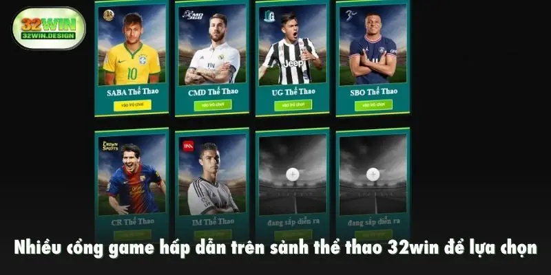 Nhiều cổng game hấp dẫn trên sảnh thể thao 32win để lựa chọn